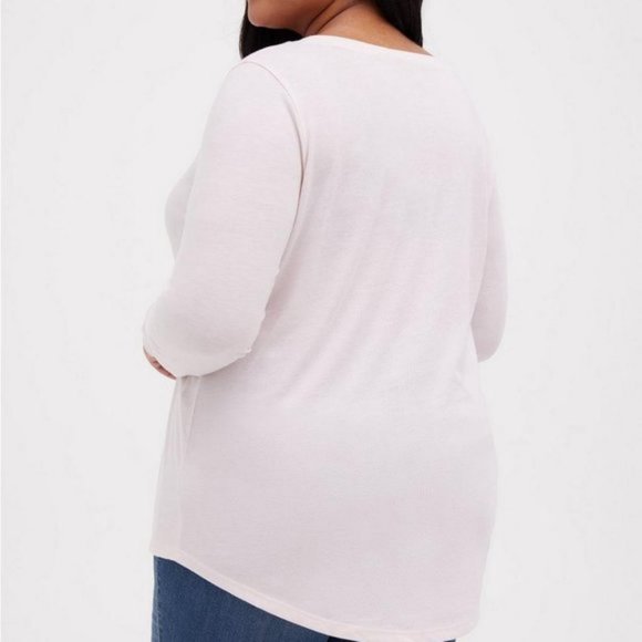 Torrid Girlfriend Signature Jersey V-Neck Long Sleeve Tee Size 5 pink - Picture 2 of 2